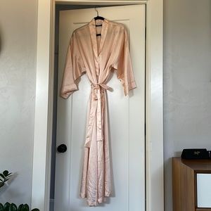 VINTAGE rose / peach polyester Christian Dior long robe